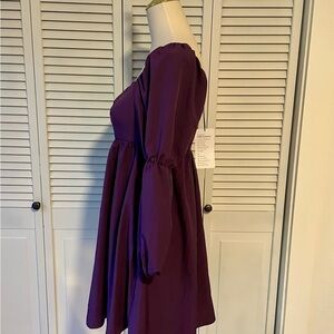 Elegant Purple Long-Sleeve Dress